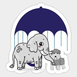 elephant and dog Sticker